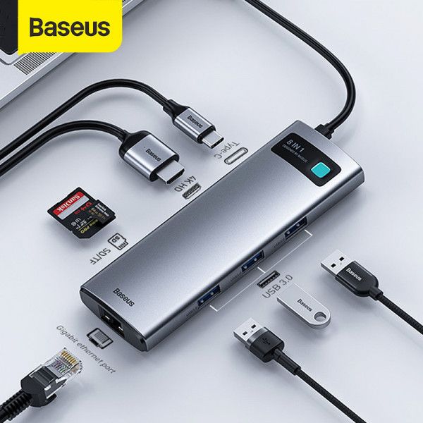 Baseus Metal Gleam Series 8-in-1 Multifunctional Type-C HUB